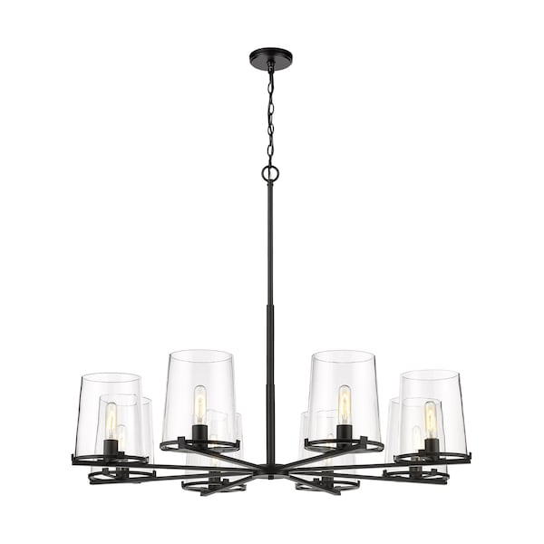 Z-Lite Callista 8 Light Chandelier, Matte Black & Clear 3032-8MB - main